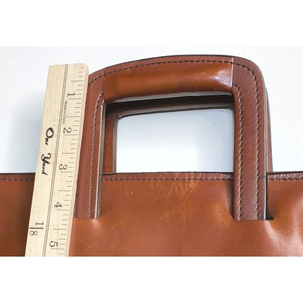 Vintage Schlesinger Brothers Briefcase Mens Brown California Saddle Leather Bag